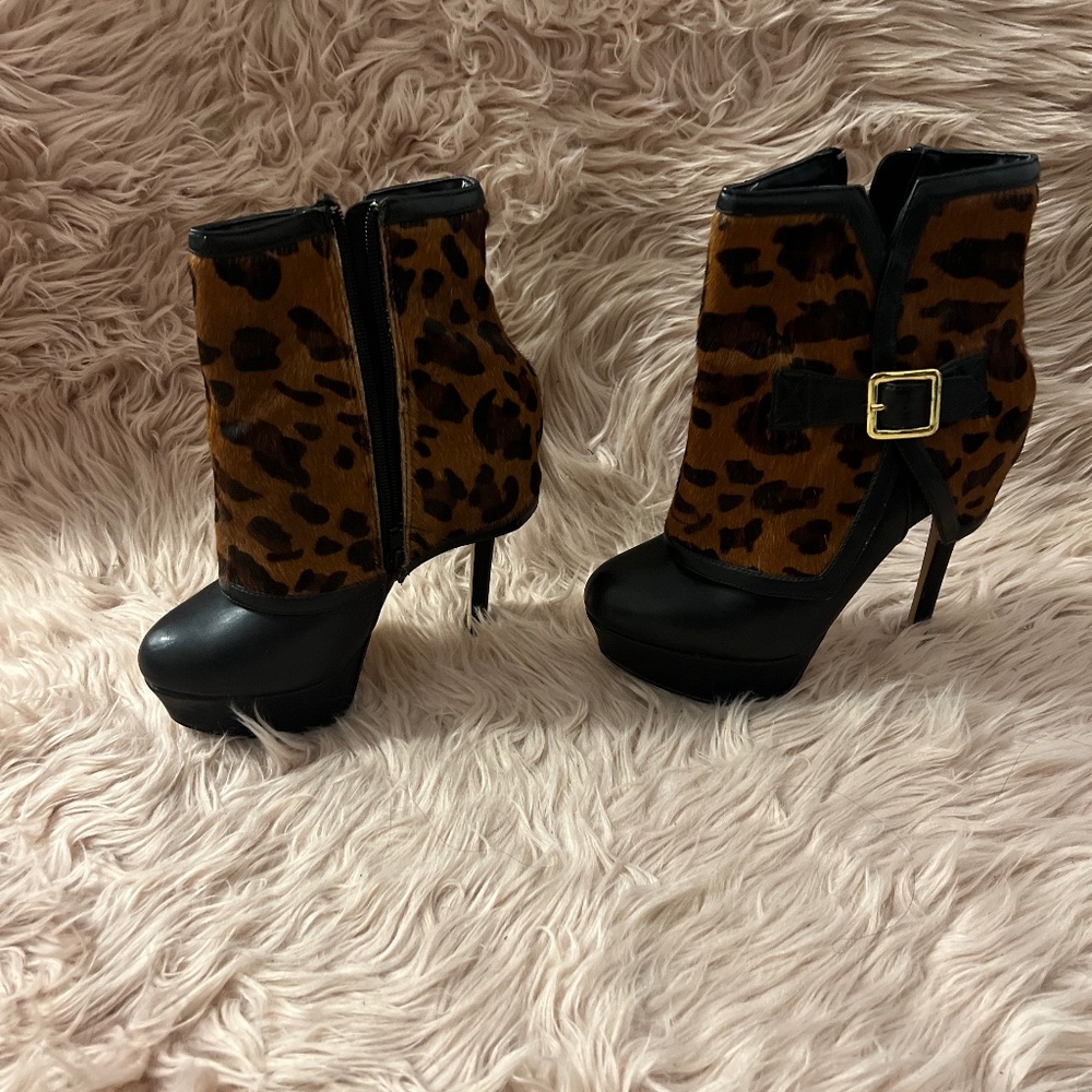 Cavalier Black Suede Bakers Platform Heel Boots